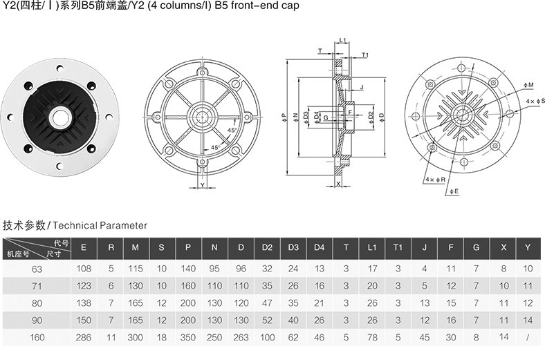 Y2四柱系列B5前端蓋