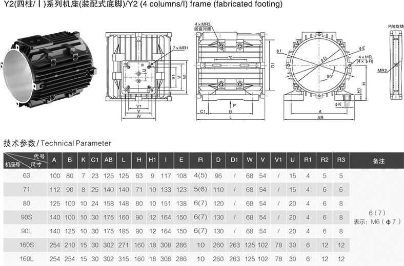 Y2四柱系列機(jī)座